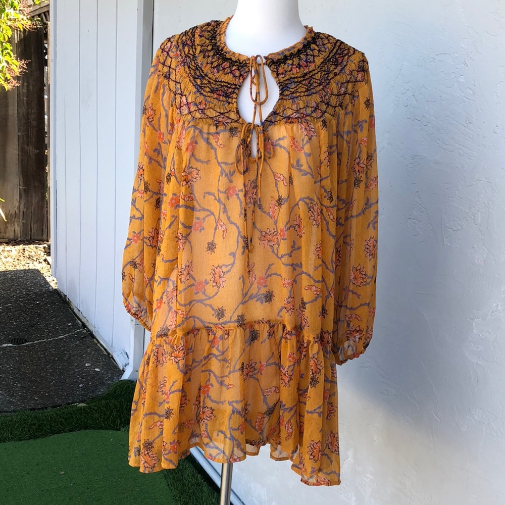 Free People sheer floral boho tunic/dress